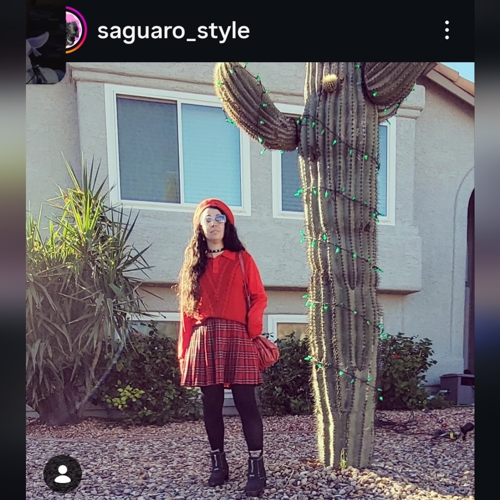 Red Cable Knit Polo Sweater - Picture 12 of 12